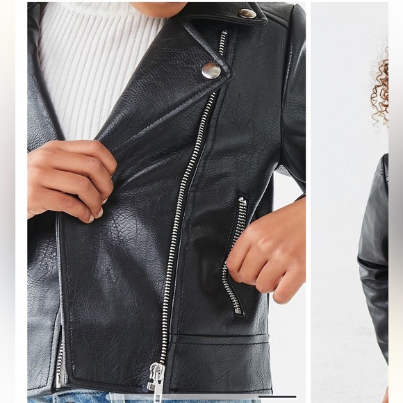 Girls Faux Leather Jacket (Kids Size 7/8 - Picture 4 of 5